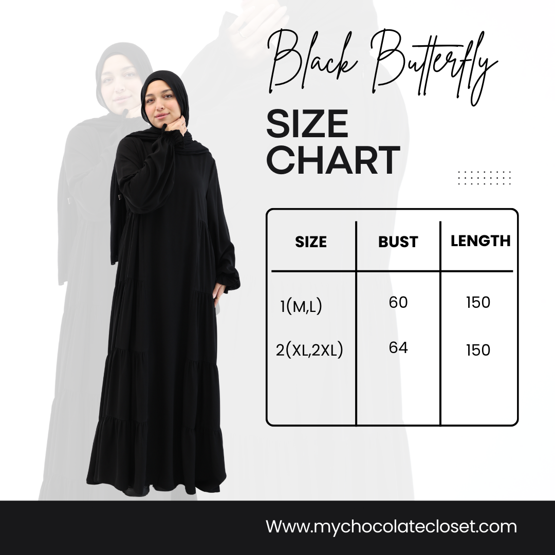 Black Butterfly Abaya