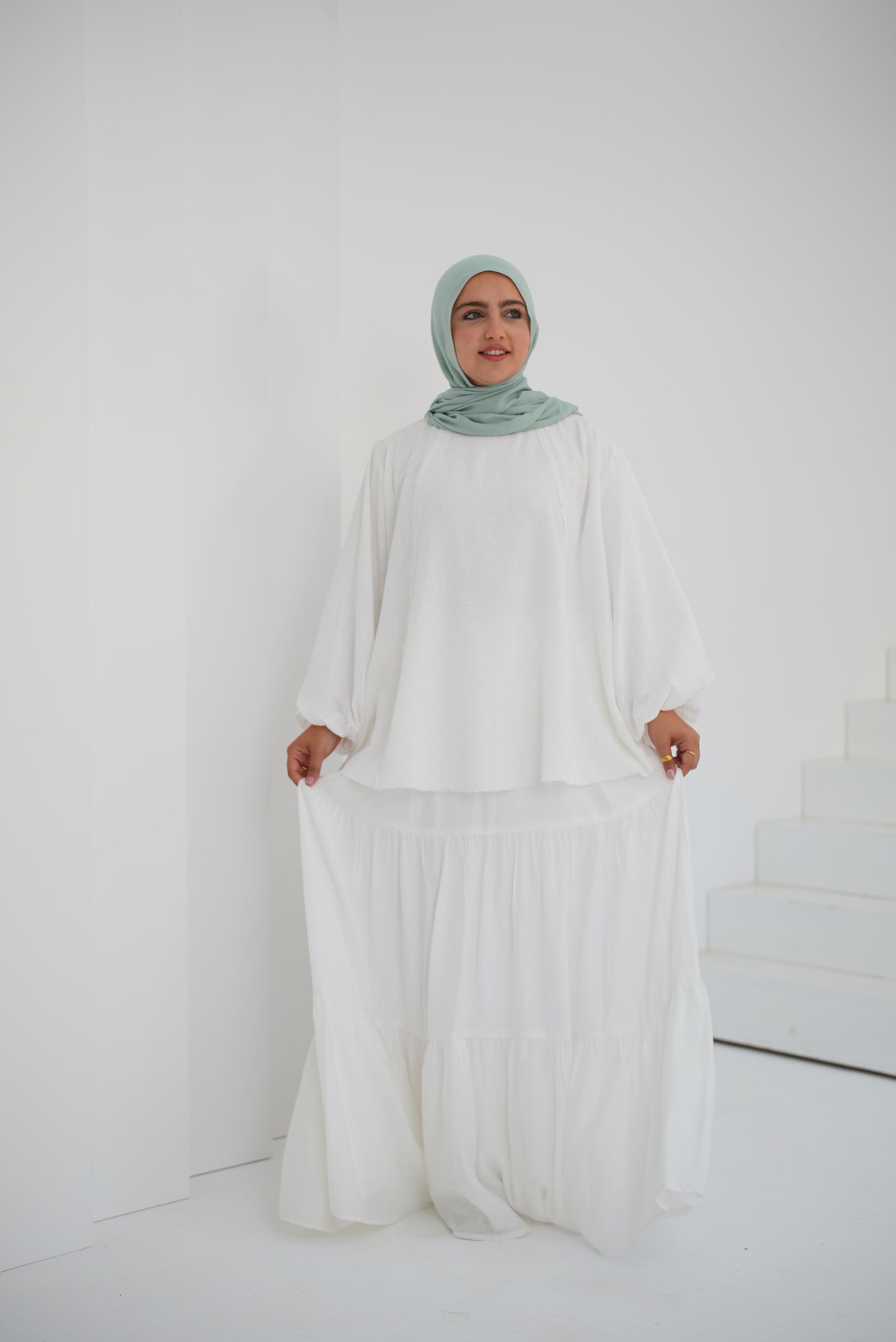 Galaxy lined Skirt / White