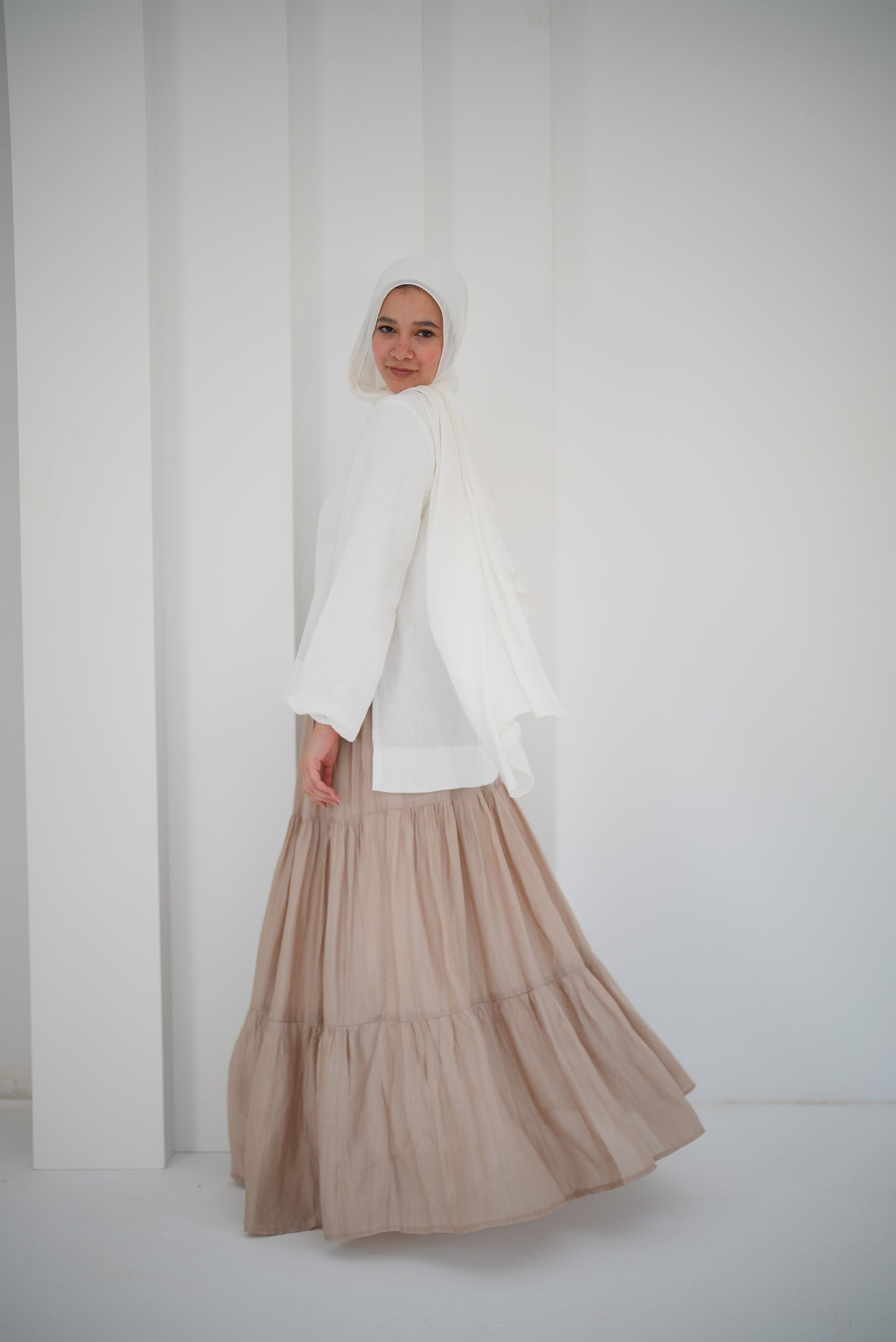 Galaxy Lined Skirt / Sandy Beige