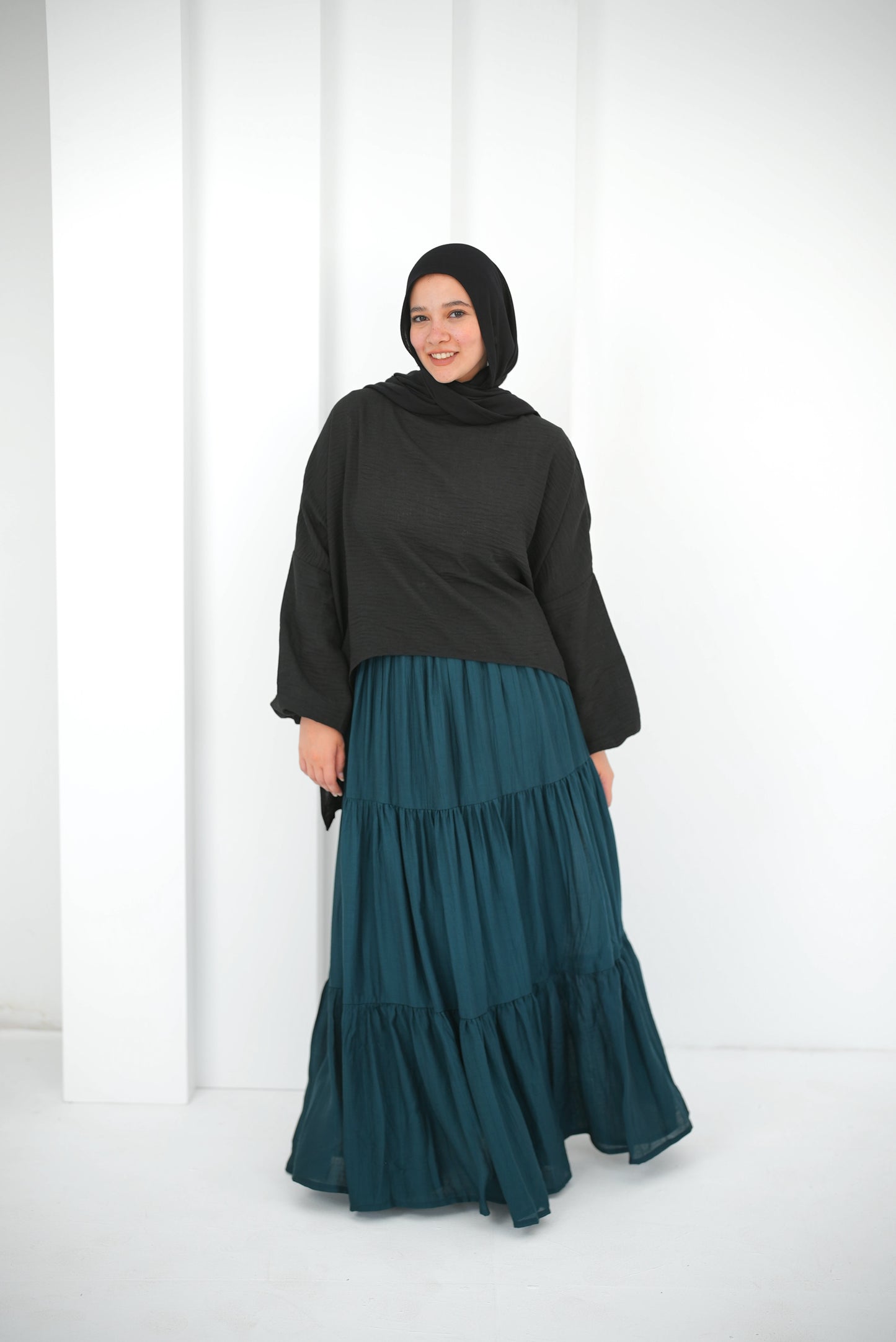 Galaxy lined Skirt / Teal Green