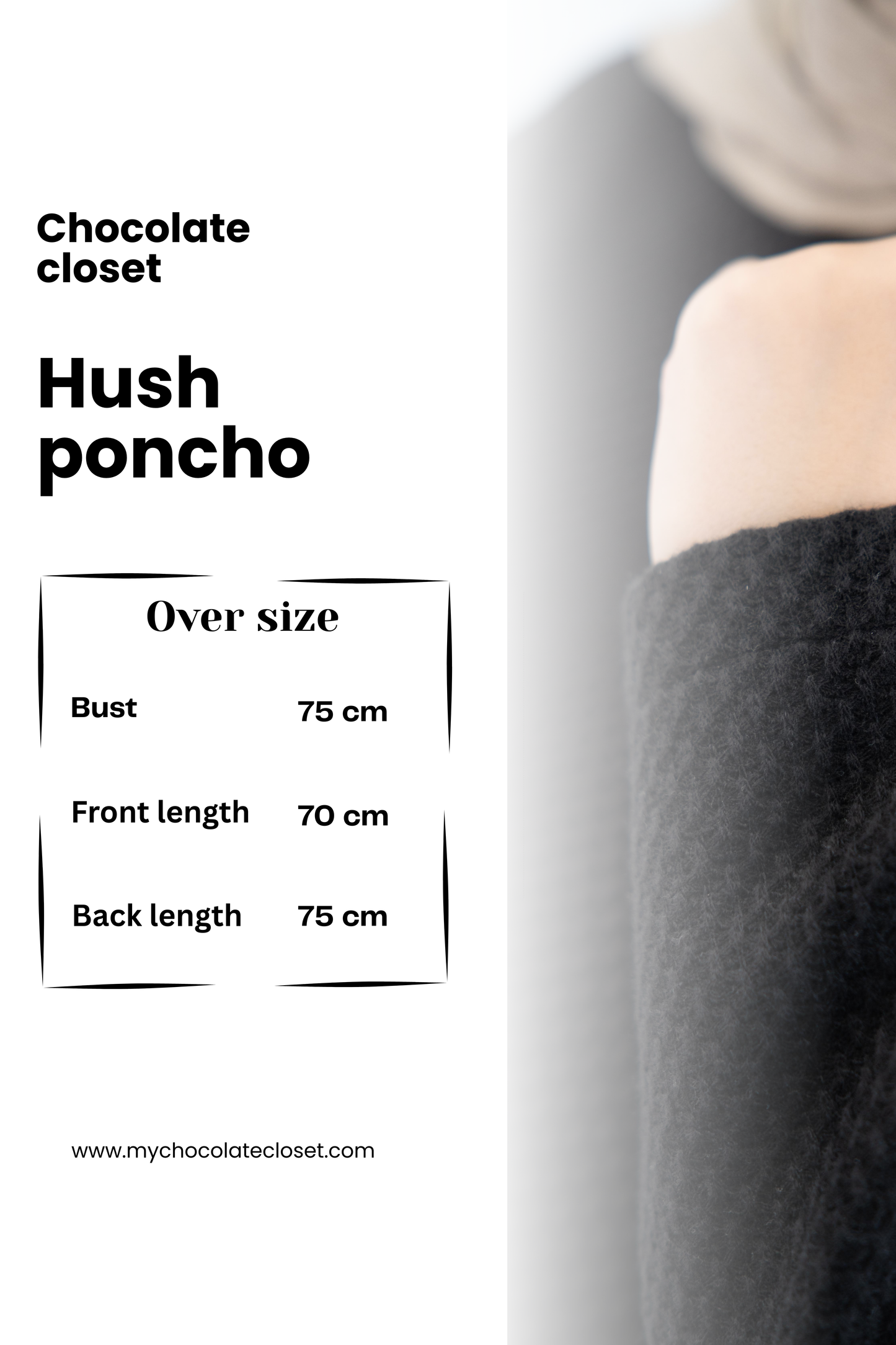 Hush Poncho/ Black