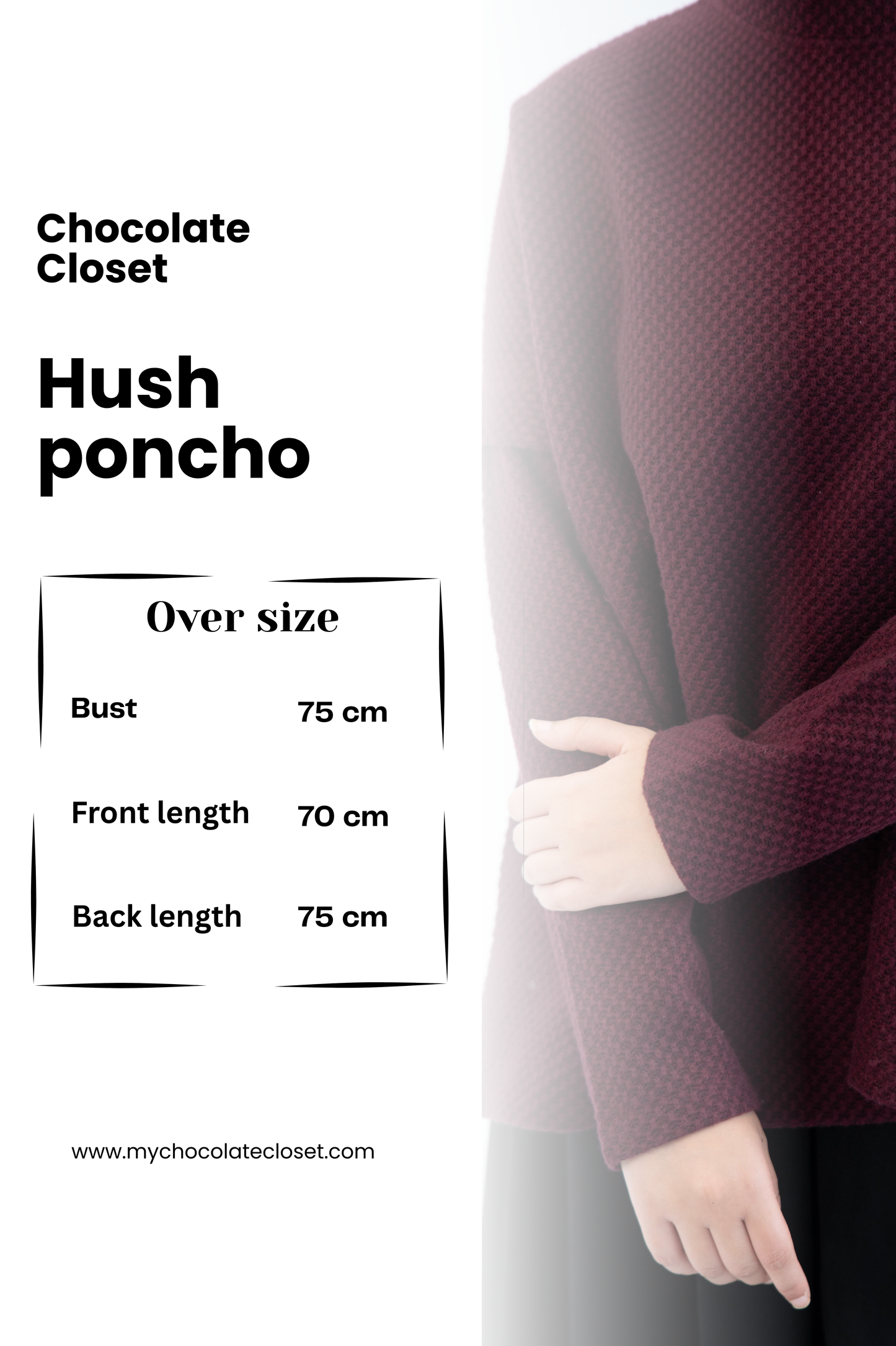 Hush Poncho/ Burgundy