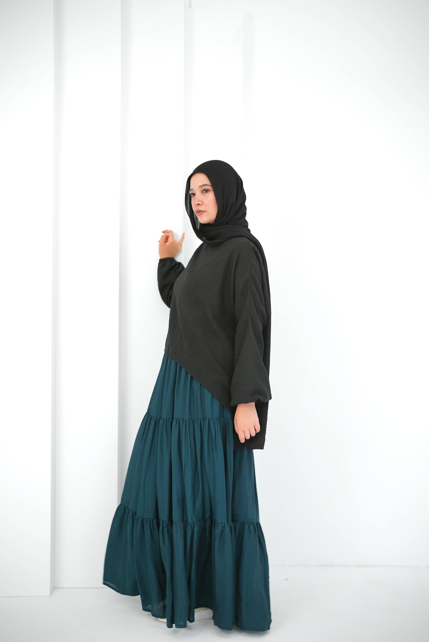 Galaxy lined Skirt / Teal Green