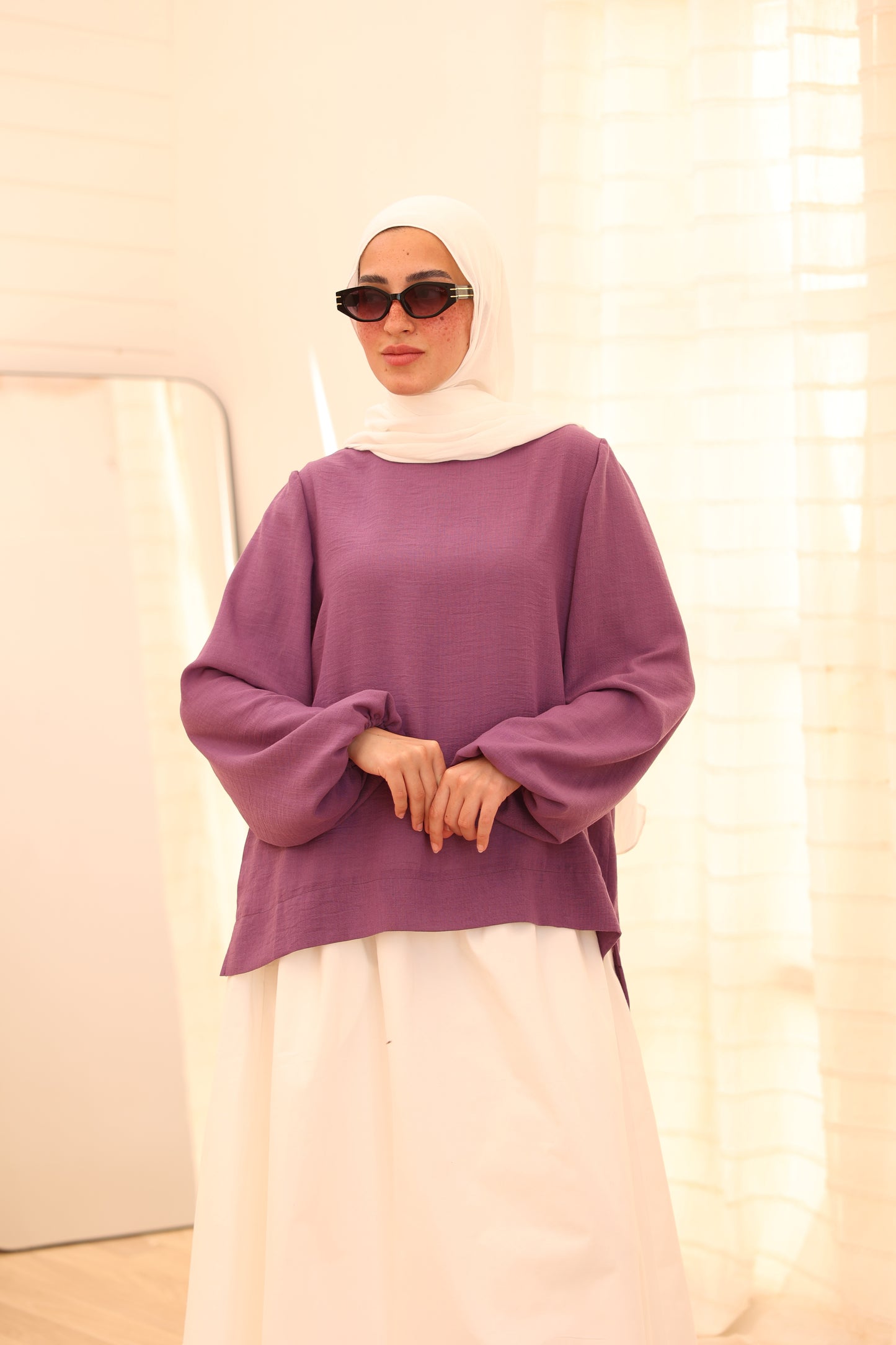 ChocoBon in Plum Blouse