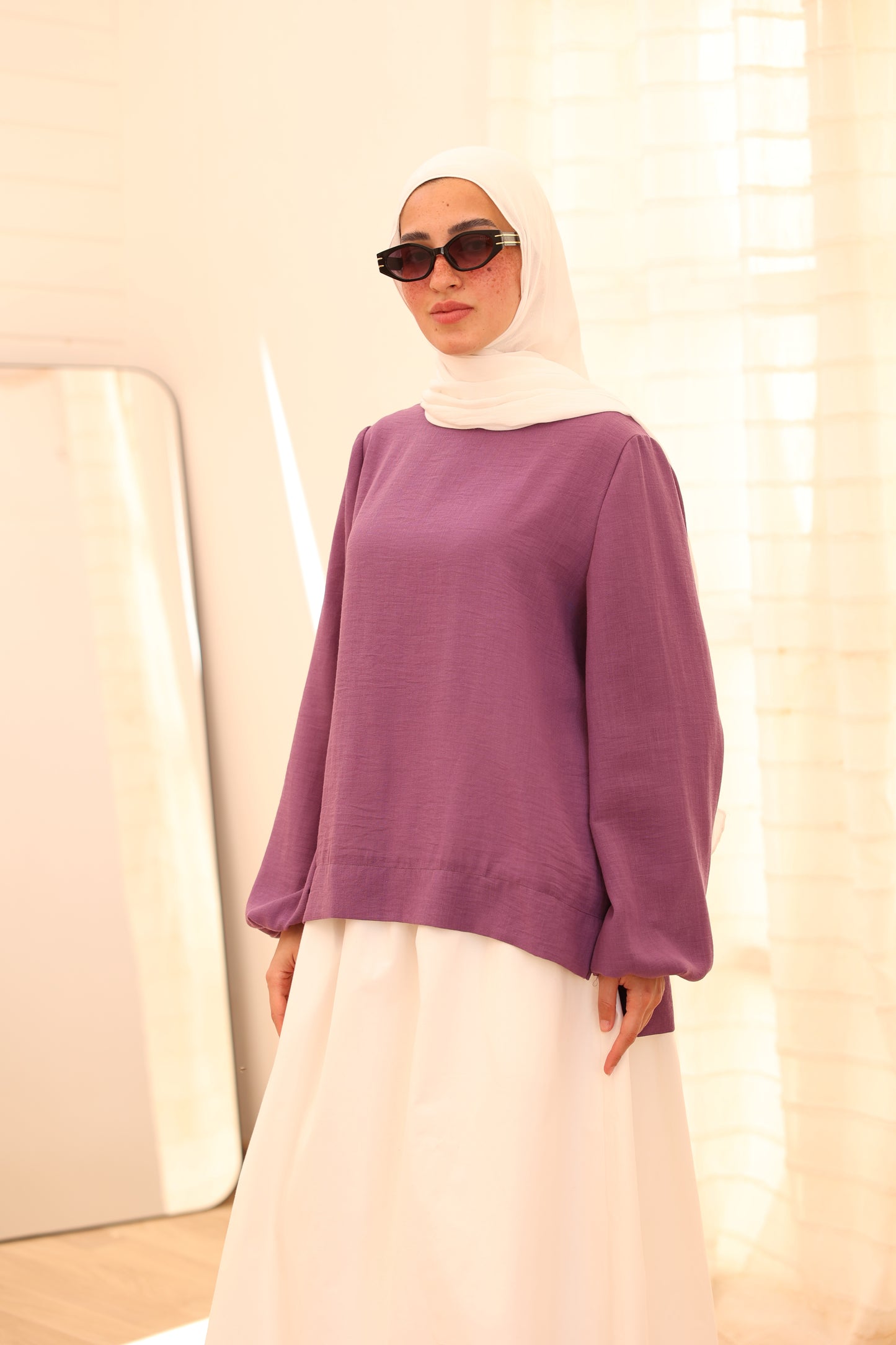 ChocoBon in Plum Blouse