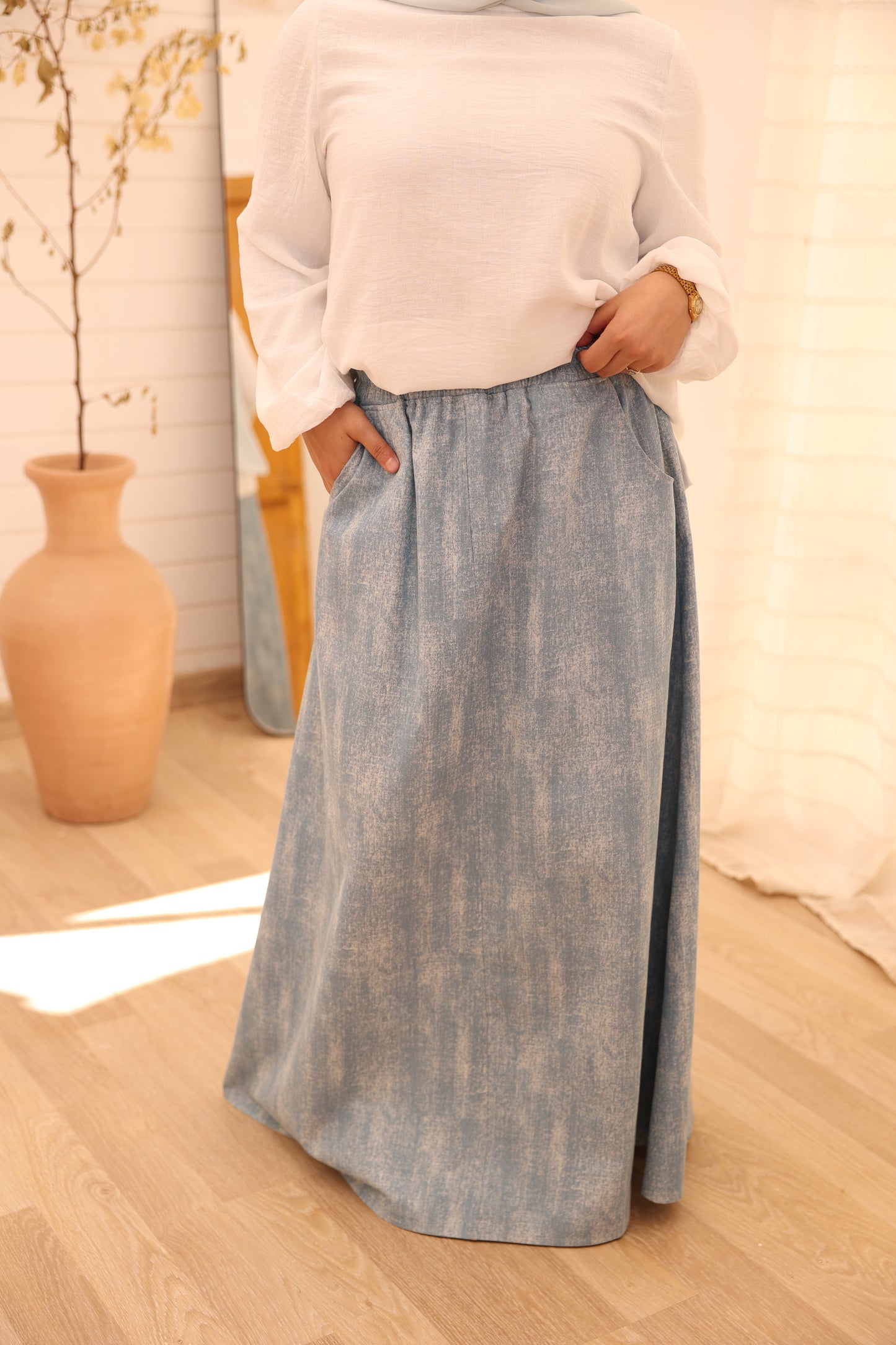 Slushy Denim Skirt