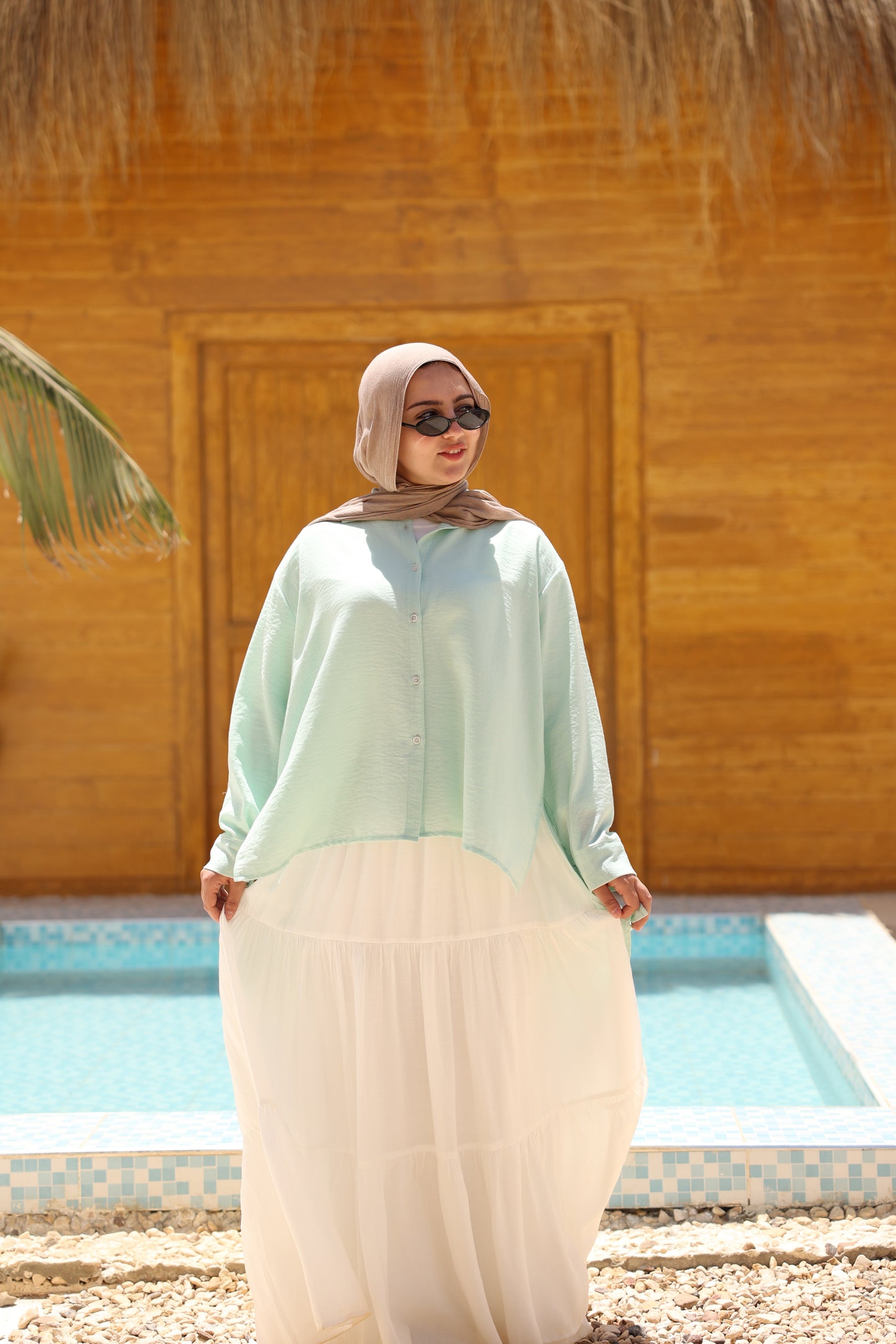 Galaxy lined Skirt / White
