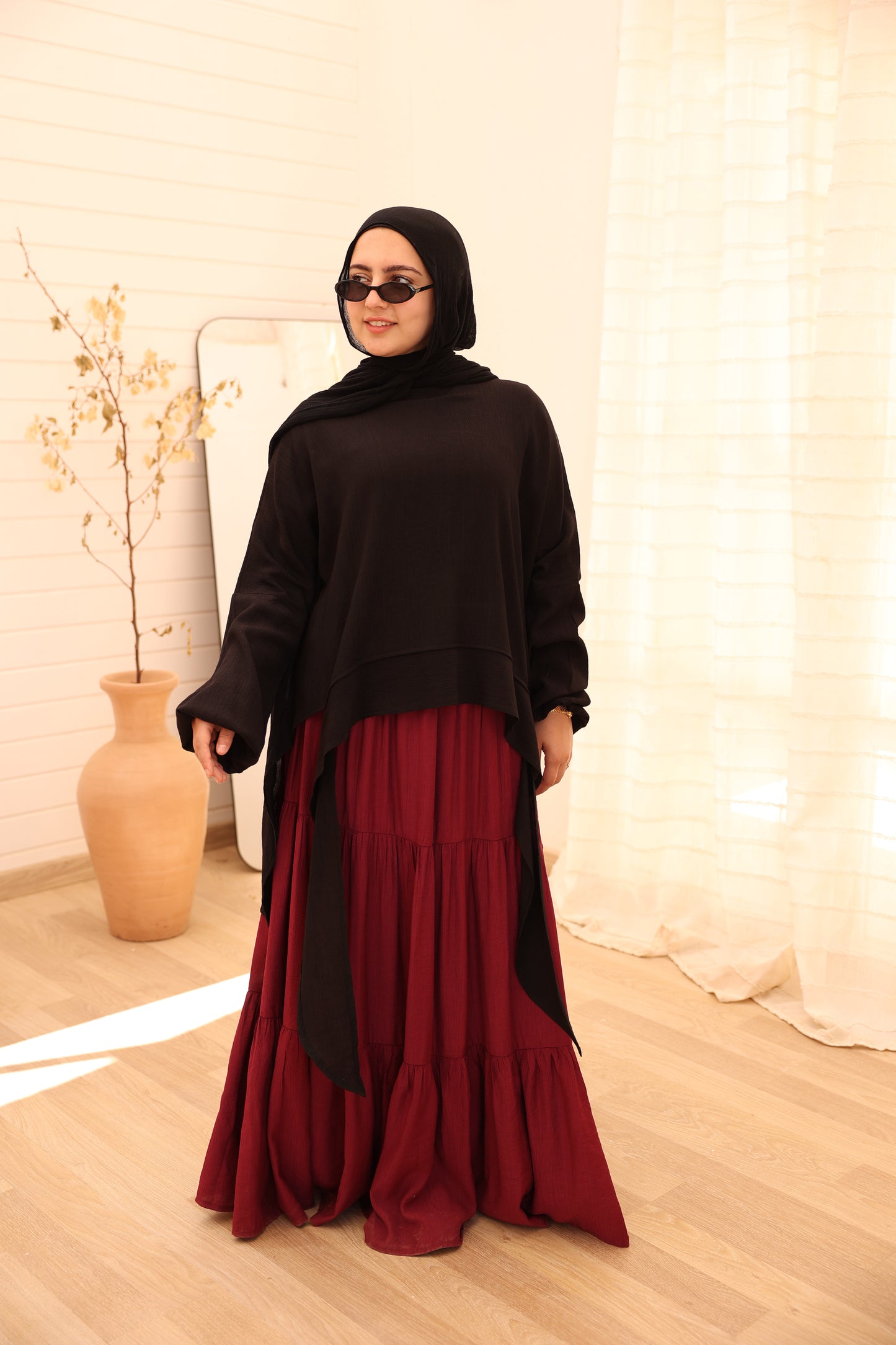 Galaxy lined Skirt / Burgundy