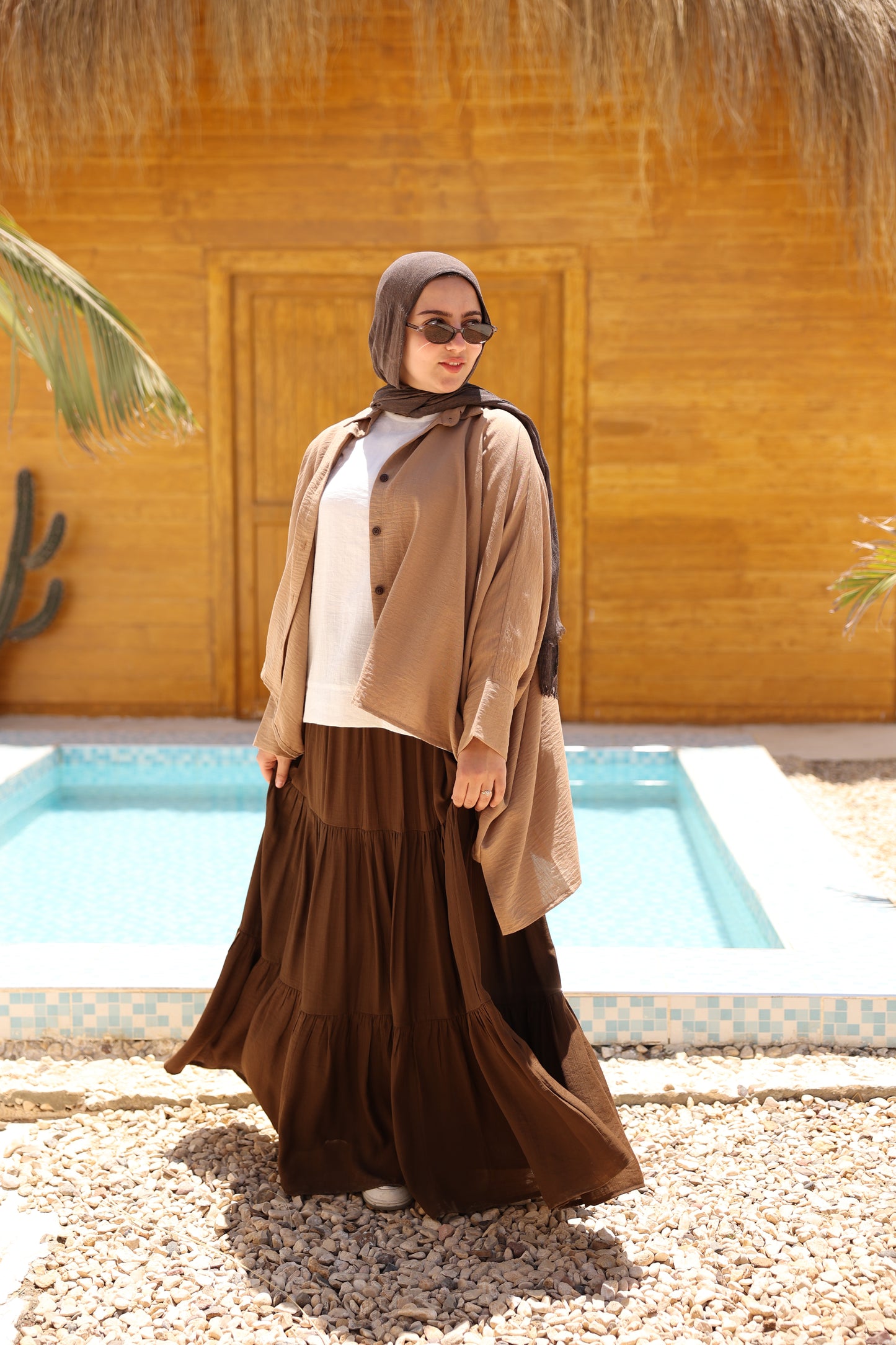 Galaxy lined Skirt / Brown
