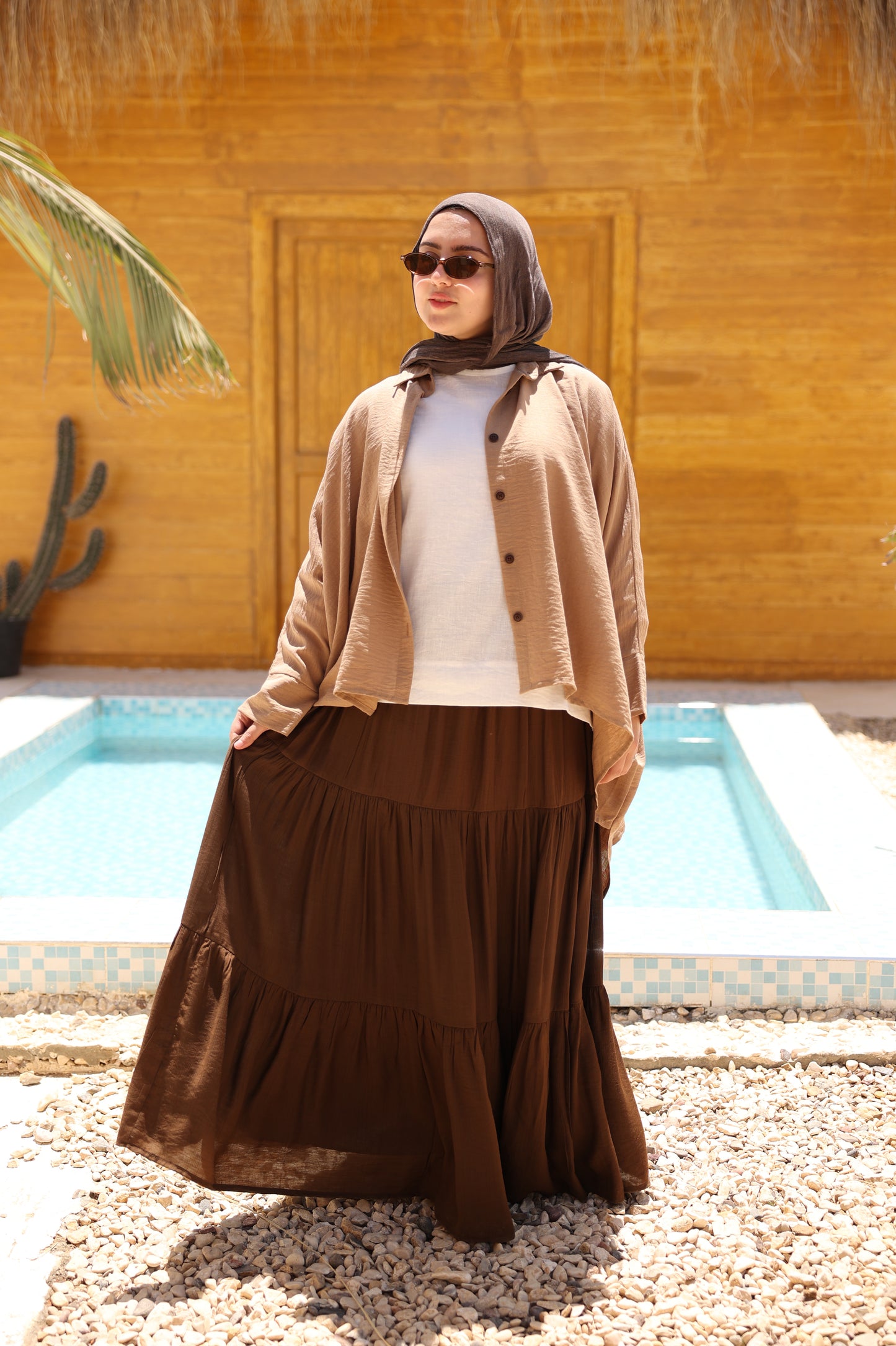 Galaxy lined Skirt / Brown