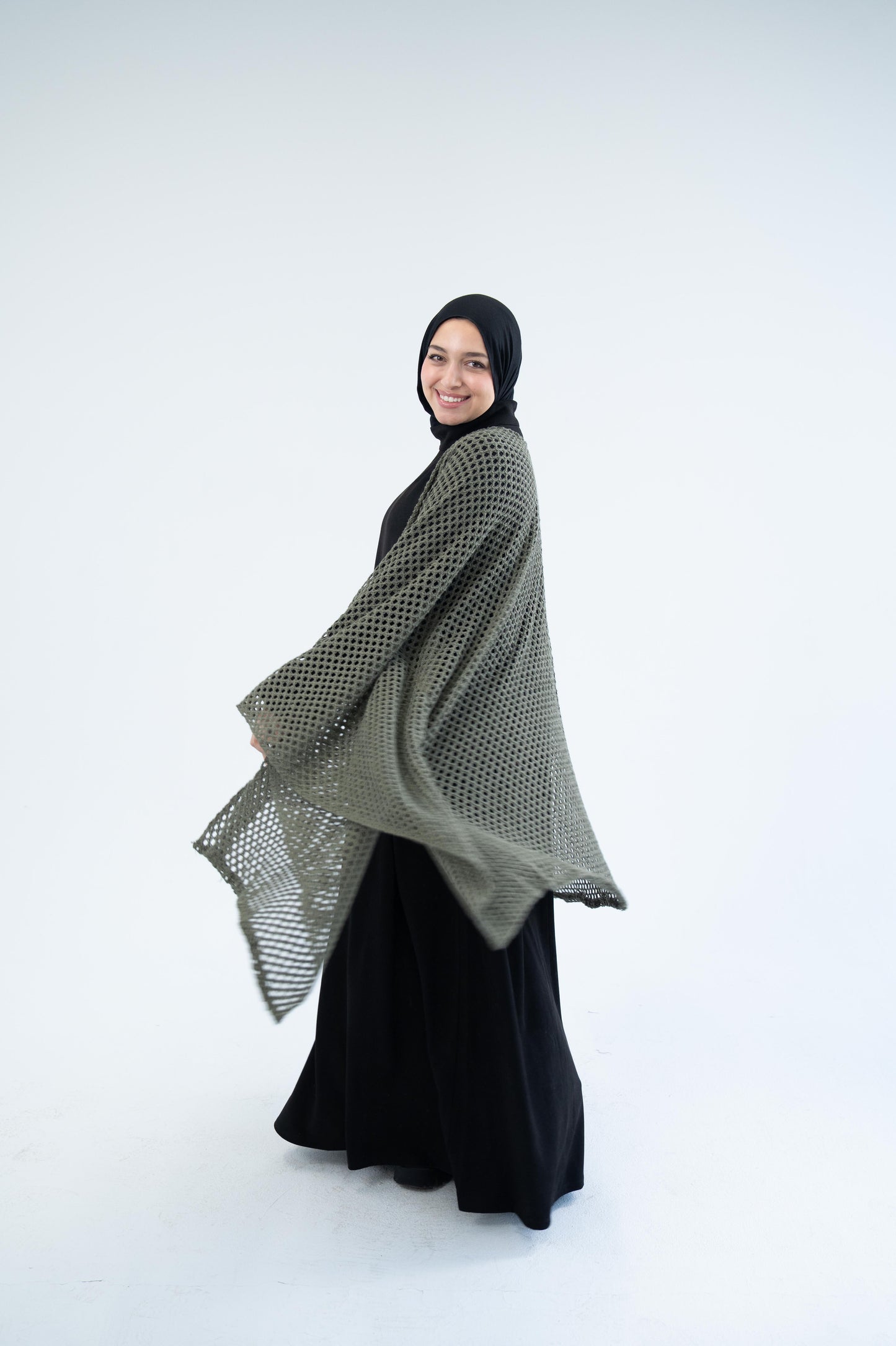 Crochet Cardigan/Olive