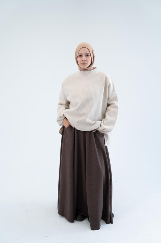 Winter Wool Skirt / Brown