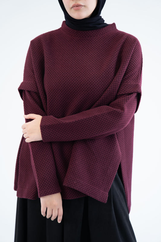 Hush Poncho/ Burgundy