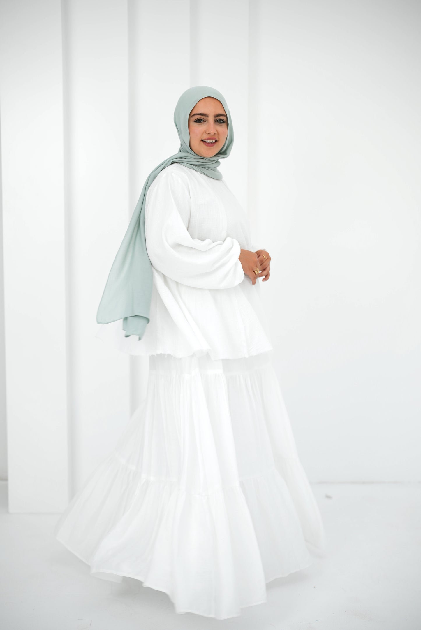 Galaxy lined Skirt / White