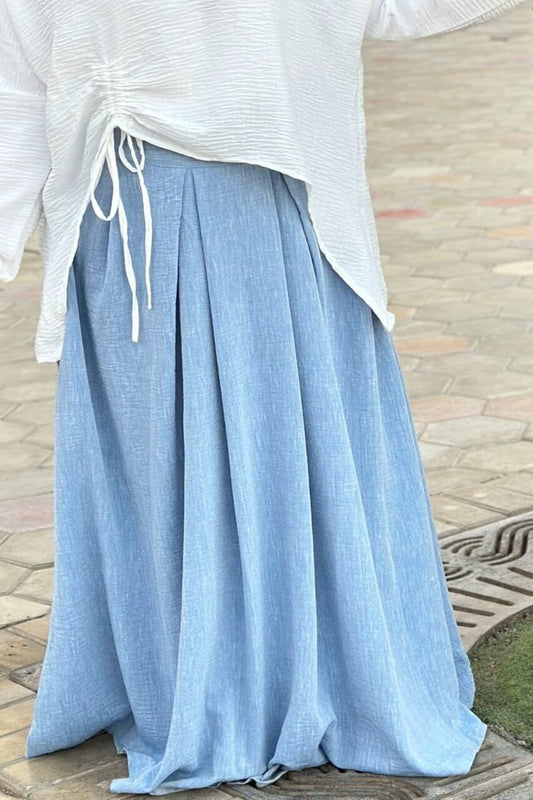 Pleated Linen Skirt