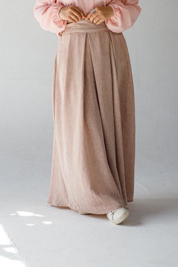 Pleated Linen Skirt