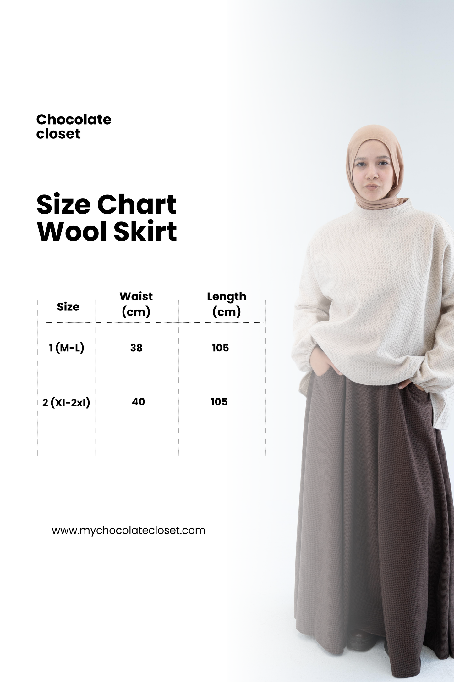 Winter Wool Skirt / Brown