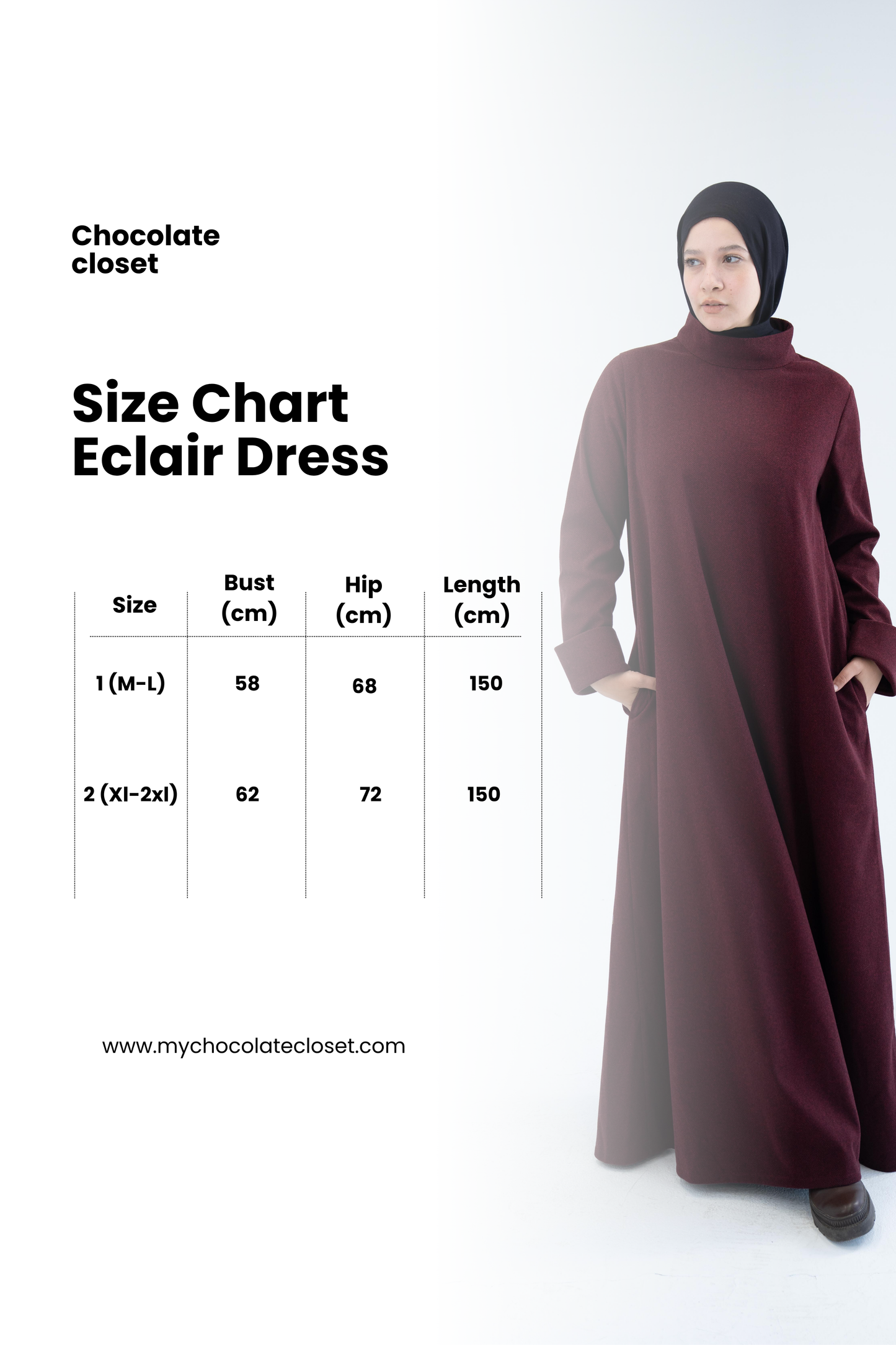 Eclair Dress /Burgundy